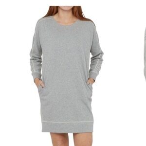 NEW BILLY REID Grey Mix Terry Stripe Panel Sweatshirt Dress